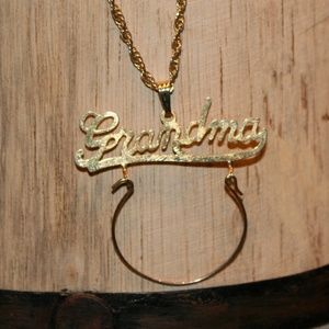 Gold Grandma Pendant and Necklace